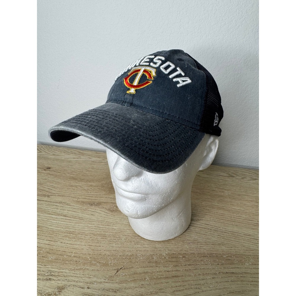 New Era 9TWENTY Minnesota Twins MLB Trucker Hat Snapback Mesh Navy Blue Cap